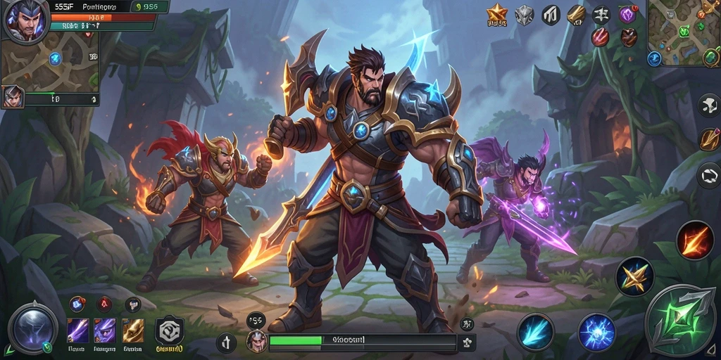 Screenshot utama 555F menunjukkan aksi pertarungan ARPG yang mendebarkan.