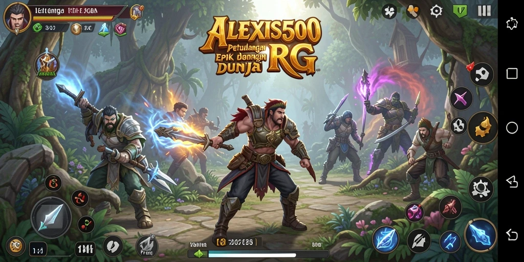 Screenshot aksi mendebarkan dari gameplay RPG ALEXIS500.