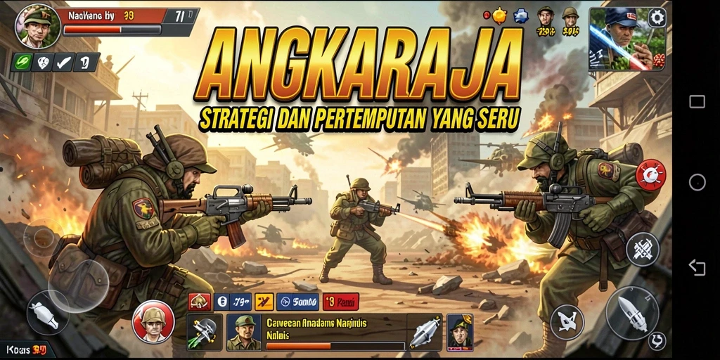 Tangkapan layar dari ANGKARAJA menampilkan aksi pertempuran taktis yang mendebarkan.