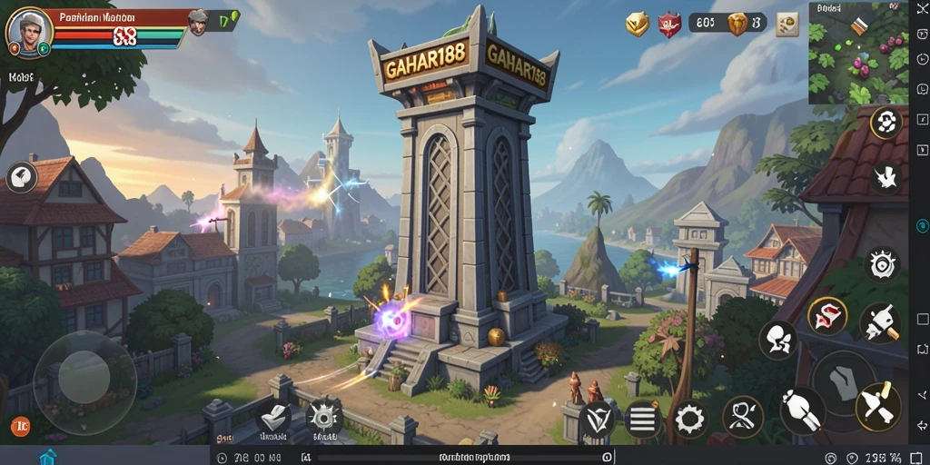 Tampilan gameplay Tower Defense yang menegangkan di GAHAR188.