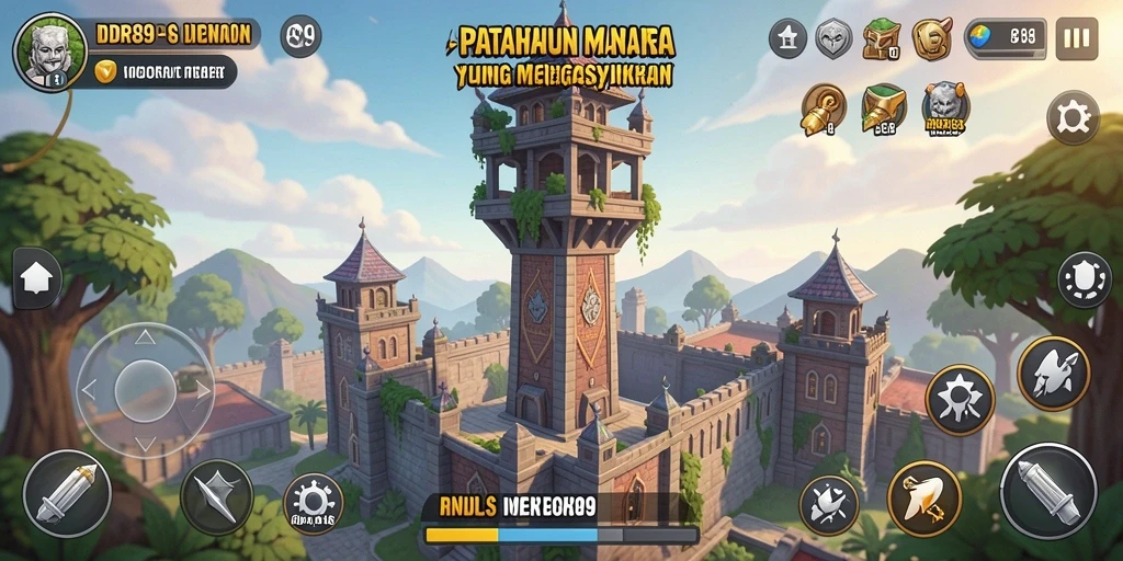 Tampilan gameplay menara pertahanan yang seru di IDR89.