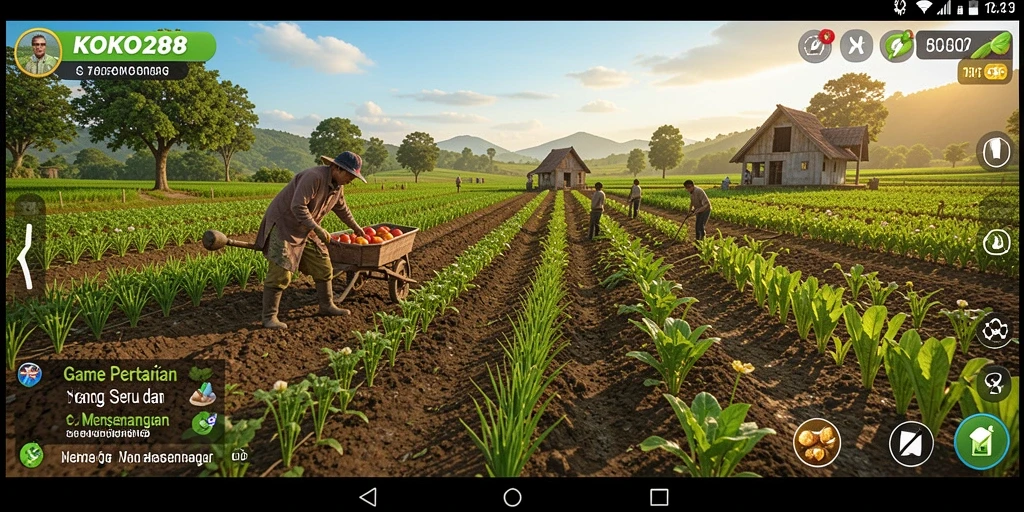 Screenshot utama KOKO288 menampilkan gameplay pertanian yang menarik.