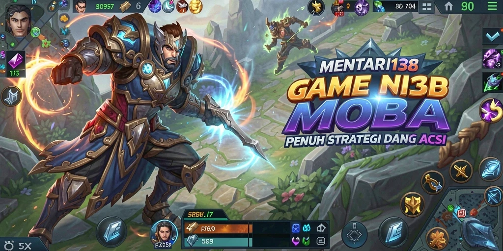Screenshot gameplay MENTARI138 yang menampilkan aksi pertempuran MOBA.