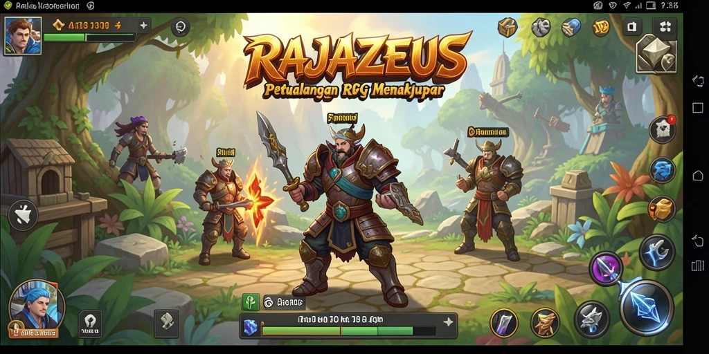 Tampilan gameplay menakjubkan dari RAJAZEUS yang penuh aksi dan petualangan.