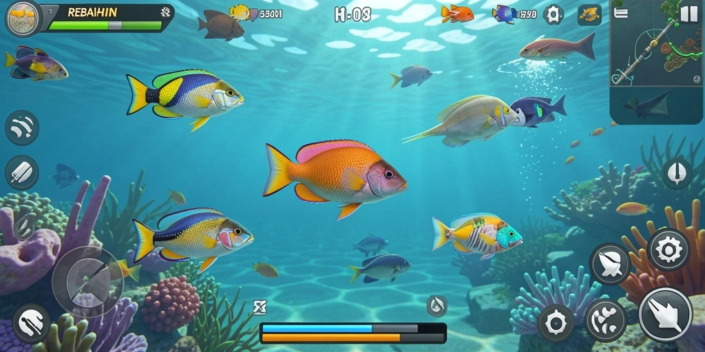 Tampilan gameplay Tembak Ikan yang seru dan menghibur.