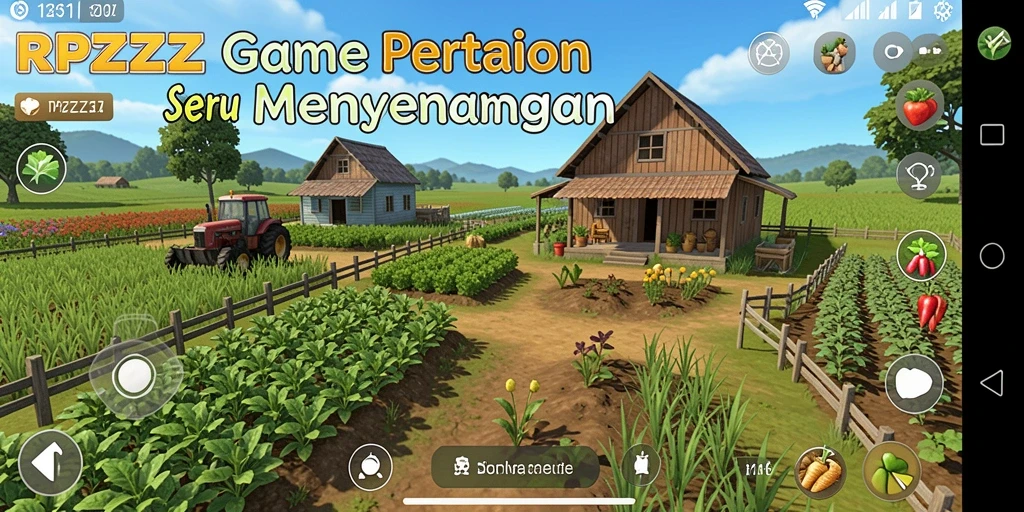 Screenshot utama RPZZZ menampilkan gameplay pertanian yang interaktif dan menyenangkan.