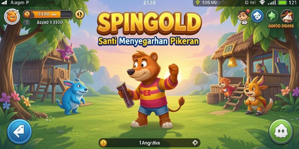 Tampilan permainan SPINGOLD yang penuh warna dan menarik.